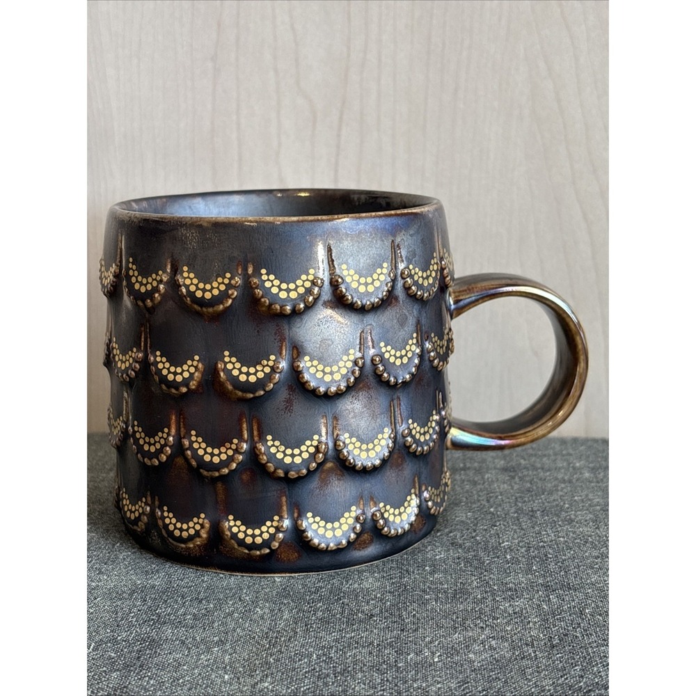 Starbucks 2015 Anniversary 3D Siren Mermaid Scales 10oz Coffee Mug Cup Metallic